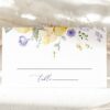 Purple and Yellow Flowers Place Card, Baptism, First Holy Communion, Printable File, Edit Yourself, SH146 SH147 Purple and Yellow Flowers Place Card, Baptism, First Holy Communion, Printable File, Edit Yourself, SH146 SH147