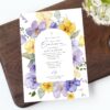 Purple and Yellow Flowers First Holy Communion Invite, Printable File, Edit Yourself, SH147