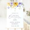 Purple and Yellow Flowers Welcome Sign, First Holy Communion Sign, Printable File, Edit Yourself, SH147 Purple and Yellow Flowers Welcome Sign, First Holy Communion Sign, Printable File, Edit Yourself, SH147