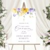 Purple and Yellow Flowers Welcome Sign, First Holy Communion Sign, Printable File, Edit Yourself, SH147 Purple and Yellow Flowers Welcome Sign, First Holy Communion Sign, Printable File, Edit Yourself, SH147