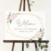 Pink Flowers Welcome Sign, Birthday Sign, Girl Birthday, Printable File, Edit Yourself, SH119 Pink Flowers Welcome Sign, Birthday Sign, Girl Birthday, Printable File, Edit Yourself, SH119