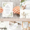 White Flowers Birthday Mini Bundle, Girl Birthday, Any Birthday, Printable File, Edit Yourself, SH120 White Flowers Birthday Mini Bundle, Girl Birthday, Any Birthday, Printable File, Edit Yourself, SH120