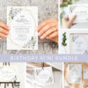 Purple Flowers and Gold Confetti Birthday Mini Bundle, Girl Birthday, Any Birthday, Printable File, Edit Yourself, SH124 Purple Flowers and Gold Confetti Birthday Mini Bundle, Girl Birthday, Any Birthday, Printable File, Edit Yourself, SH124