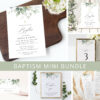 Greenery and Gold Baptism Mini Bundle, Printable File, Edit Yourself, SH148