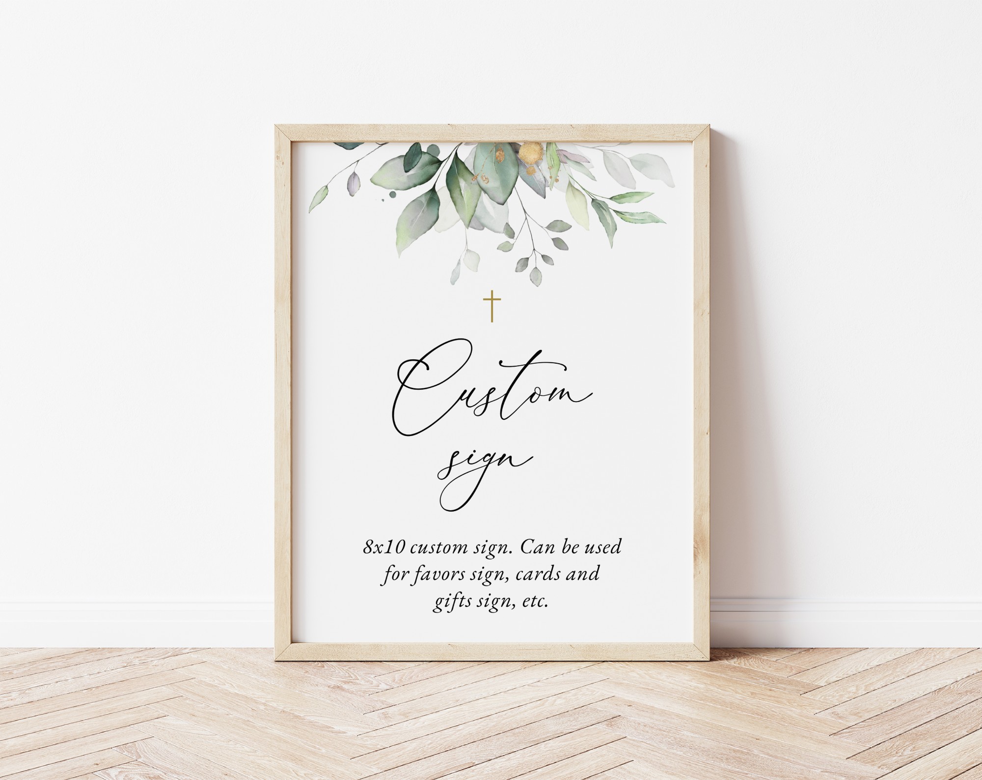 Greenery and Gold Custom Sign, Baptism, First Holy Communion, Printable File, Edit Yourself, SH148 SH149 Greenery and Gold Custom Sign, Baptism, First Holy Communion, Printable File, Edit Yourself, SH148 SH149