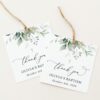 Greenery and Gold Baptism Favor Tags, Gift Tags, Printable File, Edit Yourself, SH148