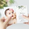Greenery and Gold Baptism Mini Bundle, Printable File, Edit Yourself, SH148