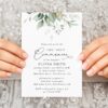Greenery and Gold First Holy Communion Invitation, Printable File, Edit Yourself, SH149