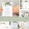 Eucalyptus Leaves Baptism Mini Bundle, Printable File, Edit Yourself, SH150