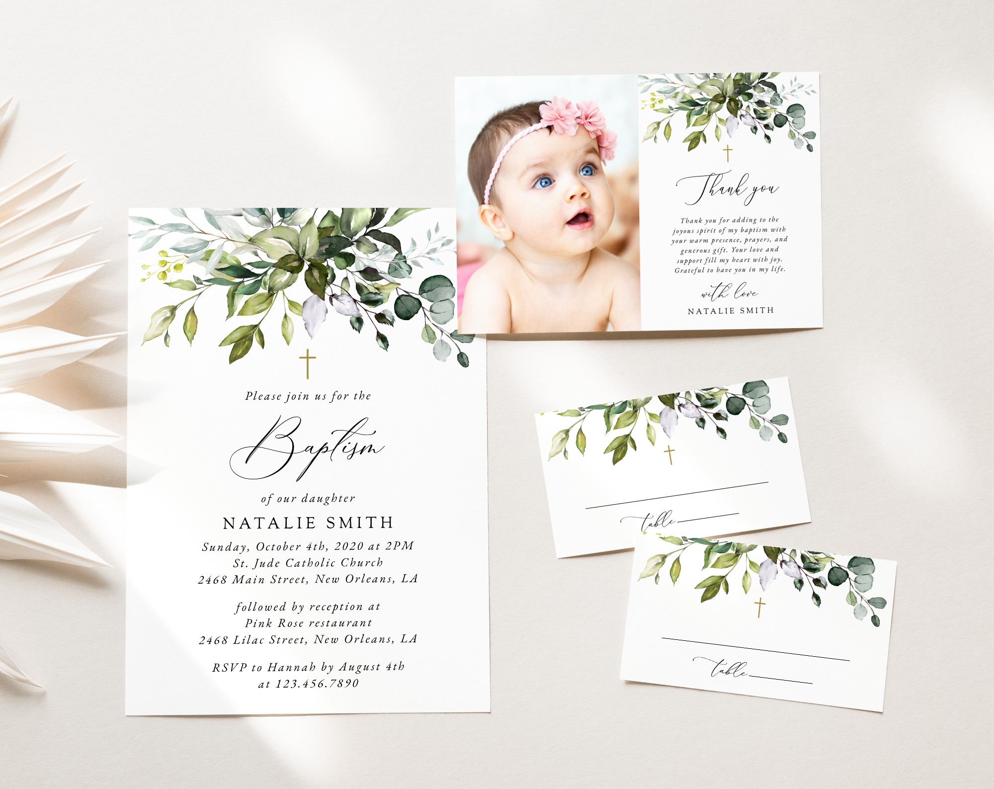 SH150 Eucalyptus Leaves Baptism Shop by Collection SH150 Eucalyptus Leaves Baptism Shop by Collection