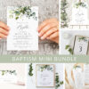 Eucalyptus Leaves Baptism Mini Bundle, Printable File, Edit Yourself, SH150