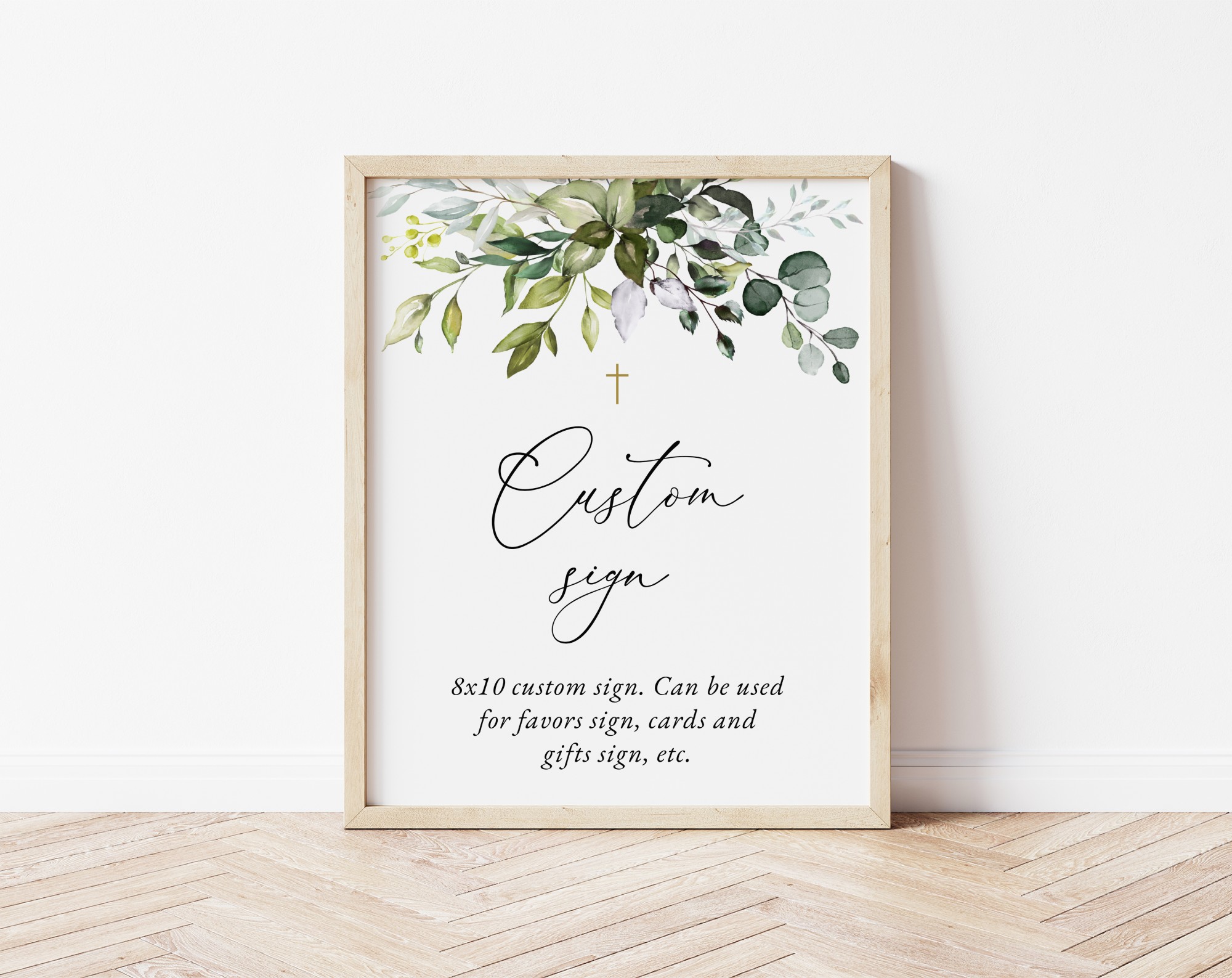 Eucalyptus Leaves Custom Sign, Baptism, First Holy Communion, Printable File, Edit Yourself, SH150 SH151 Eucalyptus Leaves Custom Sign, Baptism, First Holy Communion, Printable File, Edit Yourself, SH150 SH151