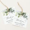 Eucalyptus Leaves Baptism Favor Tags, Gift Tags, Printable File, Edit Yourself, SH150