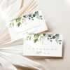 Eucalyptus Leaves Place Card, Baptism, First Holy Communion, Printable File, Edit Yourself, SH150 SH151