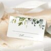 Eucalyptus Leaves Place Card, Baptism, First Holy Communion, Printable File, Edit Yourself, SH150 SH151