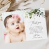 Eucalyptus Leaves Baptism Thank You Card, Baptism Stationery, Printable File, Edit Yourself, SH150 Eucalyptus Leaves Baptism Thank You Card, Baptism Stationery, Printable File, Edit Yourself, SH150