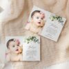 Eucalyptus Leaves Baptism Thank You Card, Baptism Stationery, Printable File, Edit Yourself, SH150 Eucalyptus Leaves Baptism Thank You Card, Baptism Stationery, Printable File, Edit Yourself, SH150