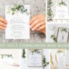 Eucalyptus Leaves First Holy Communion Mini Bundle, Printable File, Edit Yourself, SH151 Eucalyptus Leaves First Holy Communion Mini Bundle, Printable File, Edit Yourself, SH151