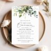 Eucalyptus Leaves First Holy Communion Invitation, Printable File, Edit Yourself, SH151 Eucalyptus Leaves First Holy Communion Invitation, Printable File, Edit Yourself, SH151