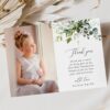 Eucalyptus Leaves First Holy Communion Thank You Card, Printable File, Edit Yourself, SH151