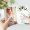 Eucalyptus Leaves First Holy Communion Thank You Card, Printable File, Edit Yourself, SH151