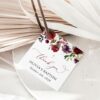Burgundy, Purple and Blush Flowers Baptism Favor Tags, Gift Tags, Printable File, Edit Yourself, SH152
