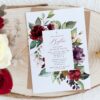Burgundy, Purple and Blush Flowers Baptism Invite, Baptism Stationery, Printable File, Edit Yourself, SH152 Burgundy, Purple and Blush Flowers Baptism Invite, Baptism Stationery, Printable File, Edit Yourself, SH152