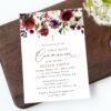 Burgundy, Purple and Blush Flowers First Holy Communion Invitation, Printable File, Edit Yourself, SH153