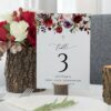 Burgundy, Purple and Blush Flowers Table Number Sign, First Holy Communion Sign, Printable File, Edit Yourself, SH153