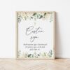 Cream White Flowers Custom Sign, Baptism, First Holy Communion, Printable File, Edit Yourself, SH154 SH155