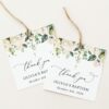 Cream White Flowers Baptism Favor Tags, Gift Tags, Printable File, Edit Yourself, SH154