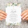 Cream White Flowers Baptism Invitation, Baptism Stationery, Printable File, Edit Yourself, SH154