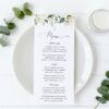 Cream White Flowers Menu, Baptism, First Holy Communion, Printable File, Edit Yourself, SH154 SH155