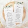 Cream White Flowers Menu, Baptism, First Holy Communion, Printable File, Edit Yourself, SH154 SH155