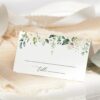 Cream White Flowers Place Card, Baptism, First Holy Communion, Printable File, Edit Yourself, SH154 SH155 Cream White Flowers Place Card, Baptism, First Holy Communion, Printable File, Edit Yourself, SH154 SH155