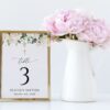 Cream White Flowers Table Number Sign, Baptism Sign, Printable File, Edit Yourself, SH154