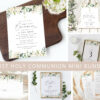 Cream White Flowers First Holy Communion Mini Bundle, Printable File, Edit Yourself, SH155
