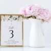 Cream White Flowers Table Number Sign, First Holy Communion Sign, Printable File, Edit Yourself, SH155