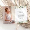 Cream White Flowers First Holy Communion Thank You Card, Printable File, Edit Yourself, SH155