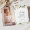 Cream White Flowers First Holy Communion Thank You Card, Printable File, Edit Yourself, SH155