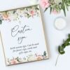 Pink, Orange and White Flowers Custom Sign, Baptism, First Holy Communion, Printable File, Edit Yourself, SH156 SH157