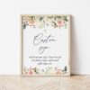 Pink, Orange and White Flowers Custom Sign, Baptism, First Holy Communion, Printable File, Edit Yourself, SH156 SH157