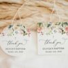 Pink, Orange and White Flowers Baptism Favor Tags, Gift Tags, Printable File, Edit Yourself, SH156 Pink, Orange and White Flowers Baptism Favor Tags, Gift Tags, Printable File, Edit Yourself, SH156