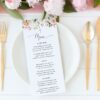 Pink, Orange and White Flowers Menu, Baptism, First Holy Communion, Printable File, Edit Yourself, SH156 SH157