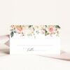 Pink, Orange and White Flowers Place Card, Baptism, First Holy Communion, Printable File, Edit Yourself, SH156 SH157