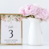 Pink, Orange and White Flowers Table Number Sign, Baptism Sign, Printable File, Edit Yourself, SH156