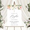 Pink, Orange and White Flowers Welcome Sign, Baptism Sign, Printable File, Edit Yourself, SH156 Pink, Orange and White Flowers Welcome Sign, Baptism Sign, Printable File, Edit Yourself, SH156