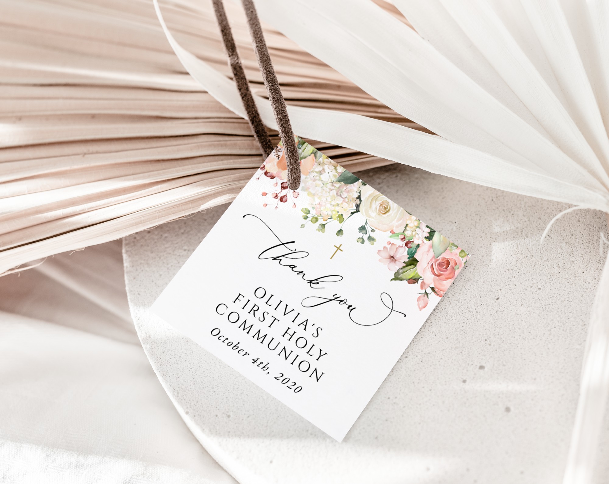 Pink, Orange and White Flowers First Holy Communion Favor Tags, Gift Tags, Printable File, Edit Yourself, SH157 Pink, Orange and White Flowers First Holy Communion Favor Tags, Gift Tags, Printable File, Edit Yourself, SH157