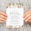 Pink, Orange and White Flowers First Holy Communion Invitation, Printable File, Edit Yourself, SH157
