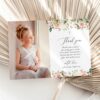 Pink, Orange and White Flowers First Holy Communion Thank You Card, Printable File, Edit Yourself, SH157